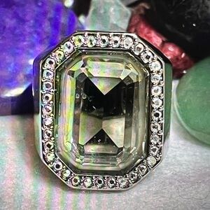 Swarovski Crystals Meteorite Black Diamond Ring.